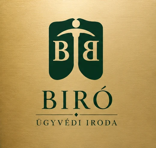 The gold plaque of Biró Law Firm