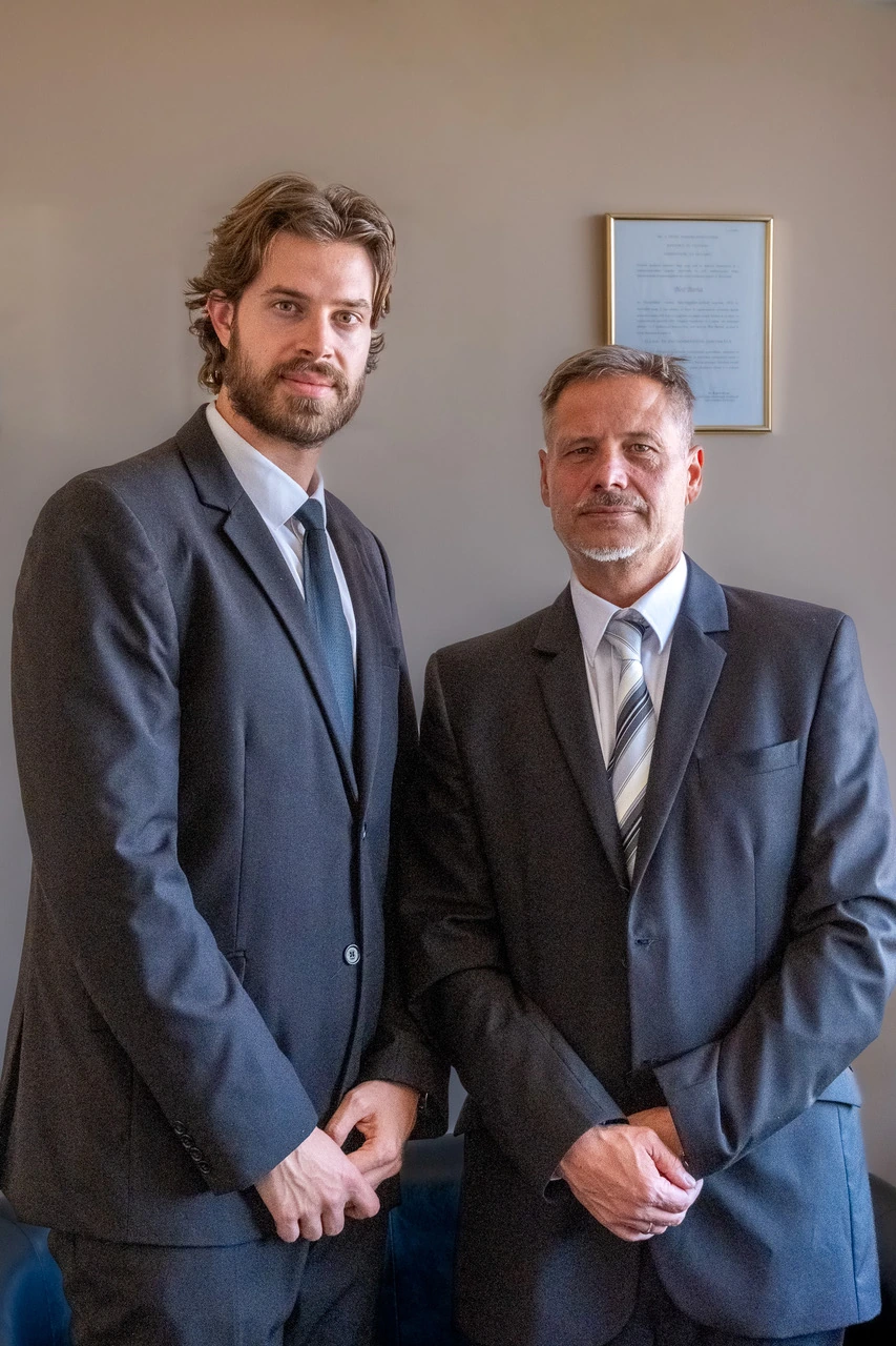 Dr. Biró Barna András and Dr. Biró Barna in the office
